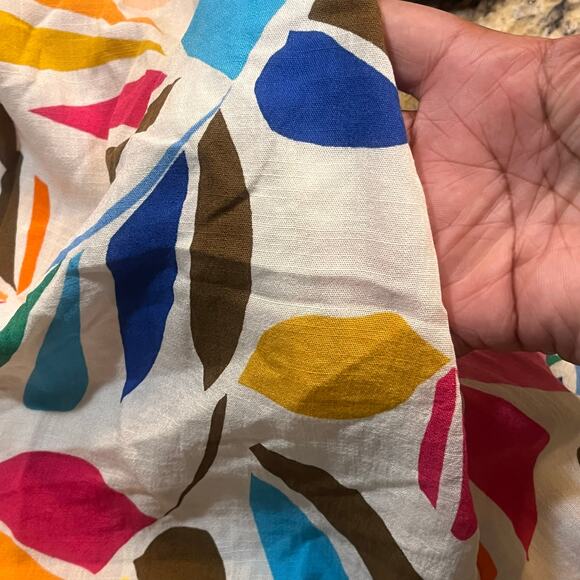 Tabitha Brown Tunic Top Cover Up Size 1X Multicolored Print Button Front - Picture 4 of 7